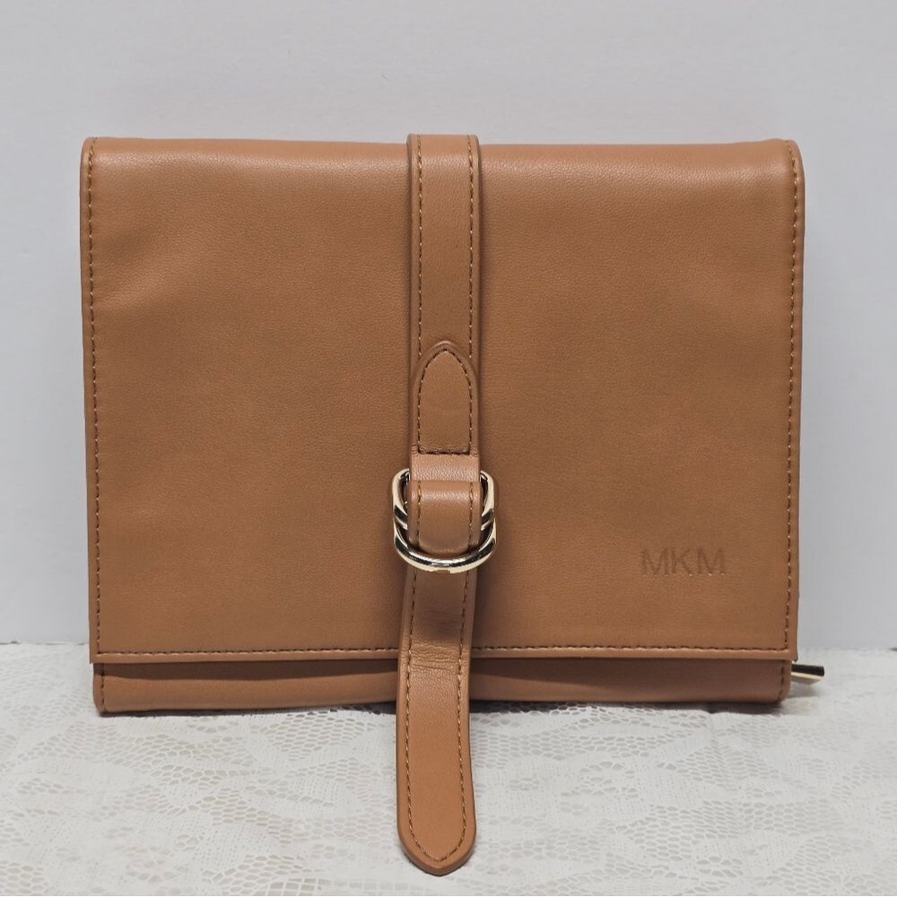 Mark & Graham Genuine Leather Electronics Charger Travel Organizer Camel